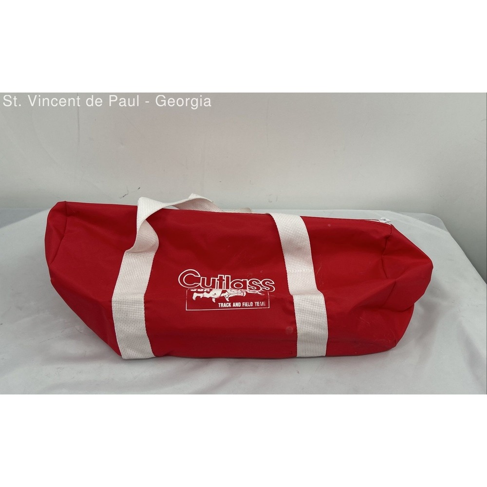 Vintage Oldsmobile Cutlass USA Track & Field Team Zip Gym Duffle Bag Red Great